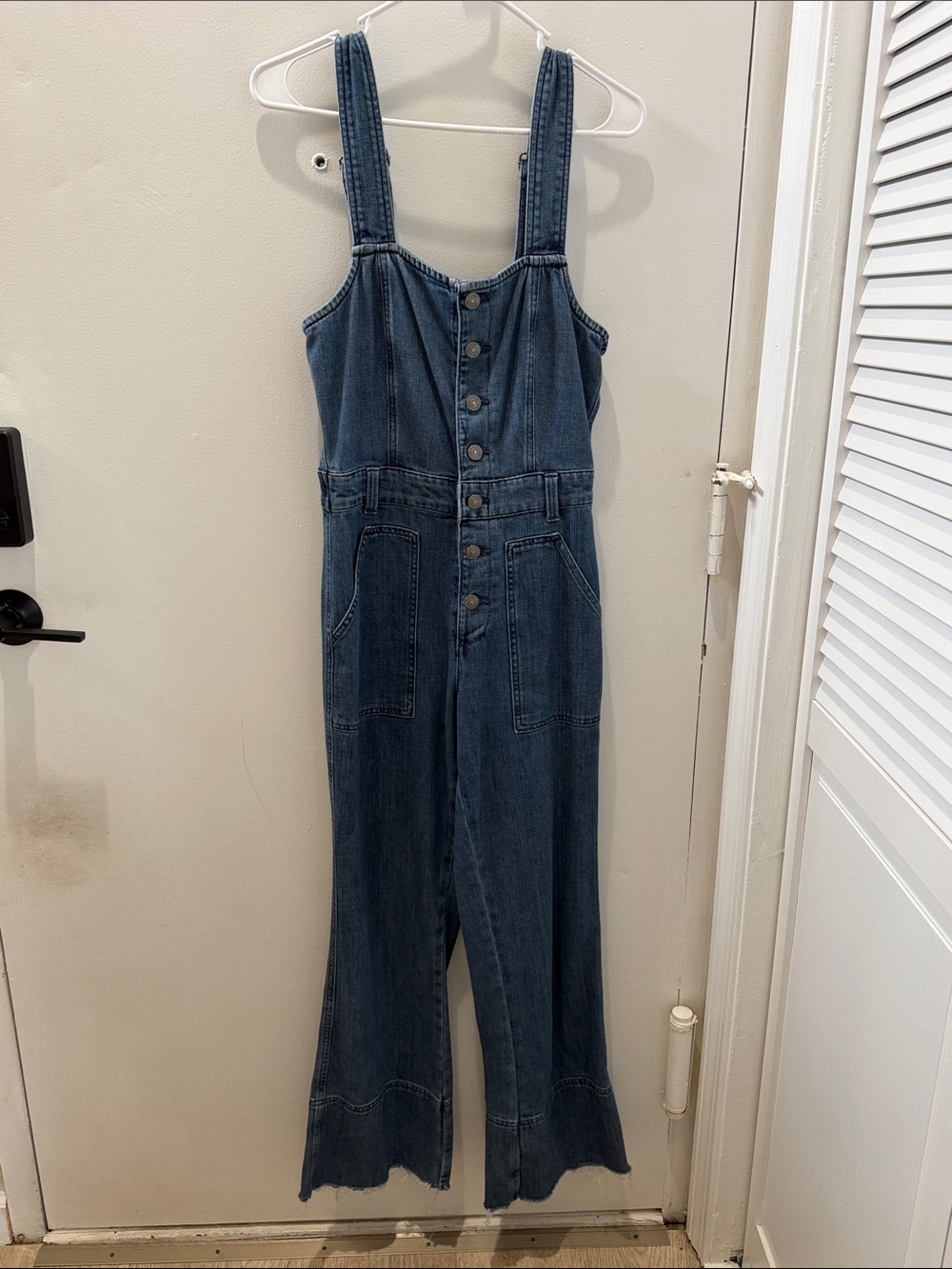 American Eagle Eerie Medium Blue Denim Jumpsuit